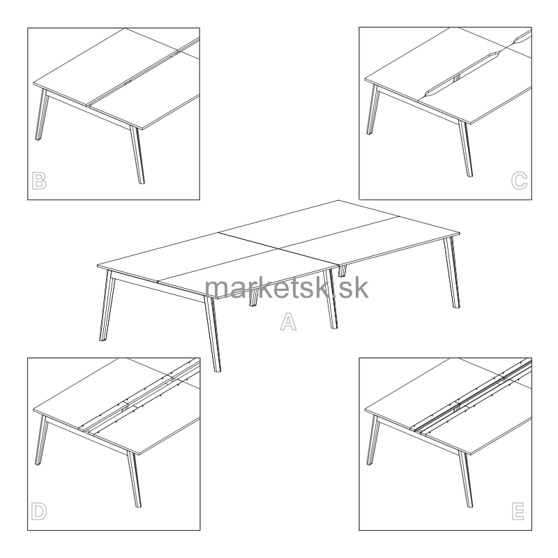 Kancelársky stôl Tb426 - 4200 x 1600 x 742 mm